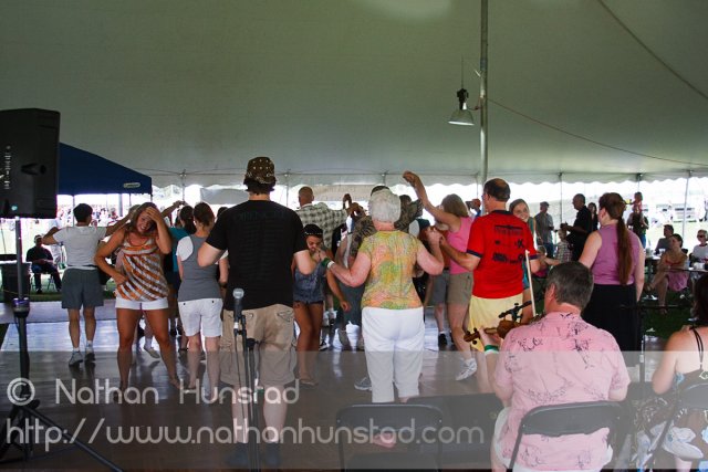 People joining in the Irish dancing at Irish Fest